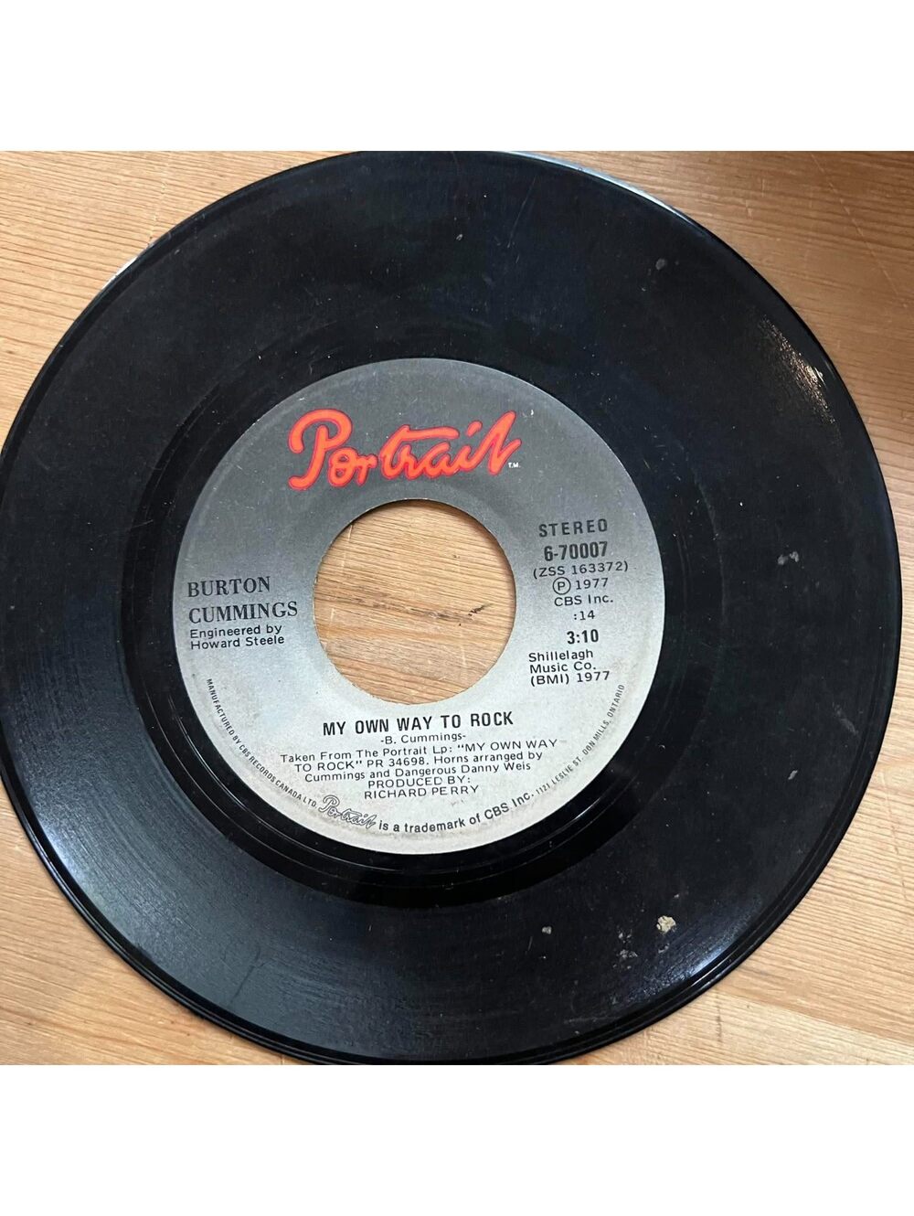 Burton Cummings - My Own way to Rock/A Song for Him 45rpm VG+ R18